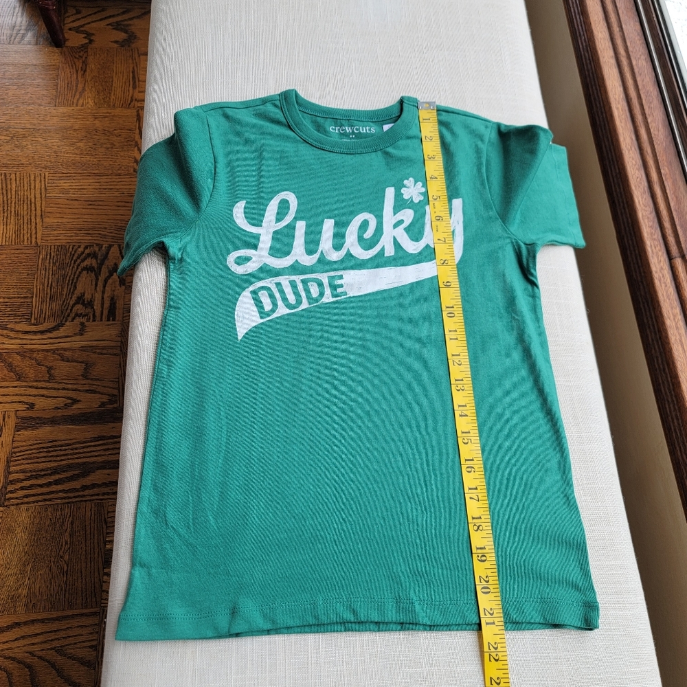 New! J.Crew sz M (8-9) Medium Green Lucky Dude Crewcuts Boys T-shirt NWT - Picture 5 of 7